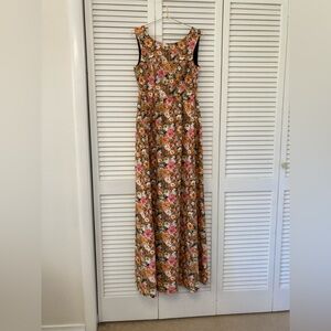 Ark & Co Multicolor Fitted  Floral Maxi Dress Size Medium